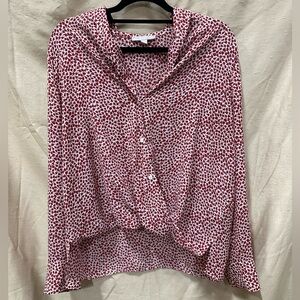 Chelsea28 Pink and White Long Sleeve Button Down Shirt